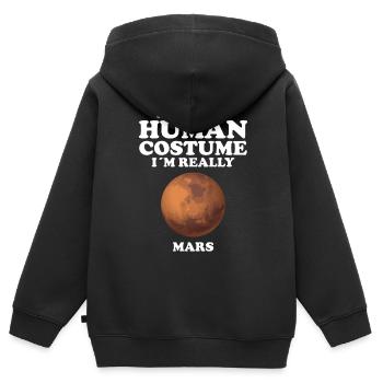 Mars - Kinder Premium Organic Zip Hoodie - Schwarz - Hinten - AI Model Kid Male (0cm)