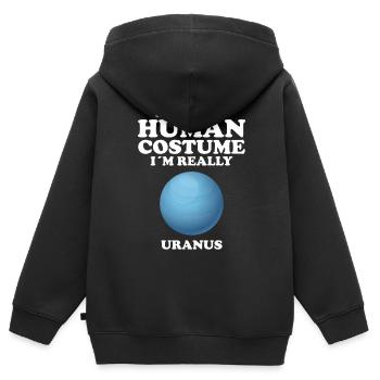 Uranus - Sweat Premium à capuche zippé enfant bio - noir - Dos - AI Model Kid Male (0cm)