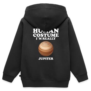 Jupiter - Sweat Premium à capuche zippé enfant bio - noir - Dos - AI Model Kid Male (0cm)
