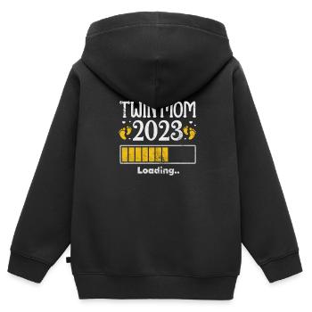 Grossesse - Sweat Premium à capuche zippé enfant bio - noir - Dos - AI Model Kid Male (0cm)