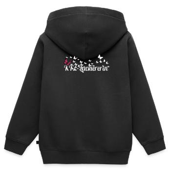 Autolackierer Kollegin Schmetterlinge - Kinder Premium Organic Zip Hoodie - Schwarz - Hinten - AI Model Kid Male (0cm)