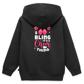 Cheerleader - Kinder Premium Organic Zip Hoodie - Schwarz - Hinten - AI Model Kid Male (0cm)