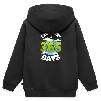 Klimawandel - Kinder Premium Organic Zip Hoodie - Schwarz - Hinten - AI Model Kid Male (0cm)