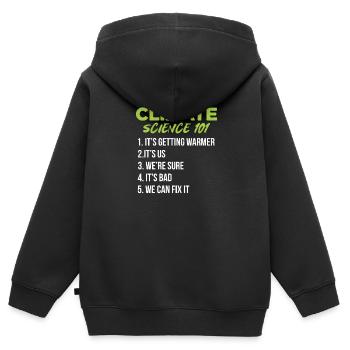 Changement climatique - Sweat Premium à capuche zippé enfant bio - noir - Dos - AI Model Kid Male (0cm)