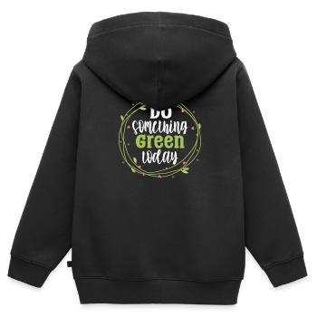 Changement climatique - Sweat Premium à capuche zippé enfant bio - noir - Dos - AI Model Kid Male (0cm)