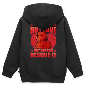 vous ne pouvez pas acheter l’amour mais vous pouvez le sauver Pitbull - Sweat Premium à capuche zippé enfant bio - noir - Dos - AI Model Kid Male (0cm)