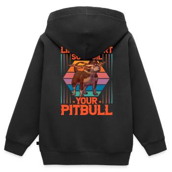 Life is short so spoil your Pitbull - Kinder Premium Organic Zip Hoodie - Schwarz - Hinten - AI Model Kid Male (0cm)