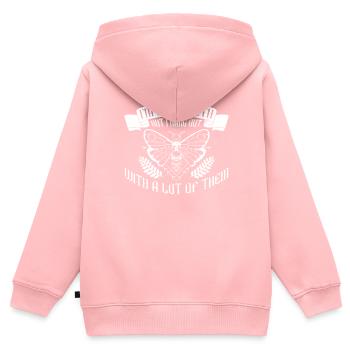 Goth Moth Gothic Grufti Emo Spruch - Kinder Premium Organic Zip Hoodie - Rosa - Hinten - AI Model Kid Female (0cm)