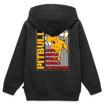 Pitbull loyal gentle cuddle friendly affectionate - Kinder Premium Organic Zip Hoodie - Schwarz - Hinten - AI Model Kid Male (0cm)