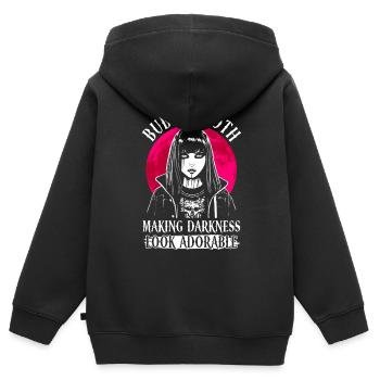 Les ténèbres Bubble Goth ont l’air adorables - Goth - Sweat Premium à capuche zippé enfant bio - noir - Dos - AI Model Kid Male (0cm)