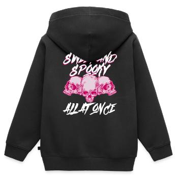 Süß und gruselig zugleich - Bubble Goth Perky Goth - Kinder Premium Organic Zip Hoodie - Schwarz - Hinten - AI Model Kid Male (0cm)