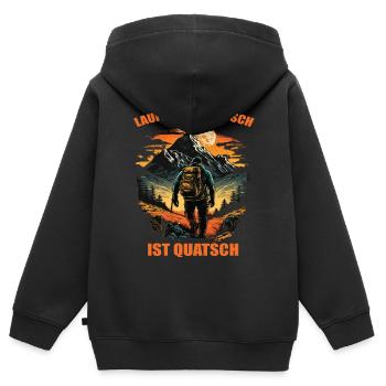 Laufen ohne Matsch ist Quatsch - Kinder Premium Organic Zip Hoodie - Schwarz - Hinten - AI Model Kid Male (0cm)