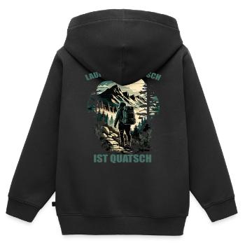 Laufen ohne Matsch ist Quatsch - Kinder Premium Organic Zip Hoodie - Schwarz - Hinten - AI Model Kid Male (0cm)
