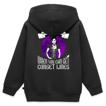 Moontan gothique disant Goth Girl Goth Emo - Sweat Premium à capuche zippé enfant bio - noir - Dos - AI Model Kid Male (0cm)