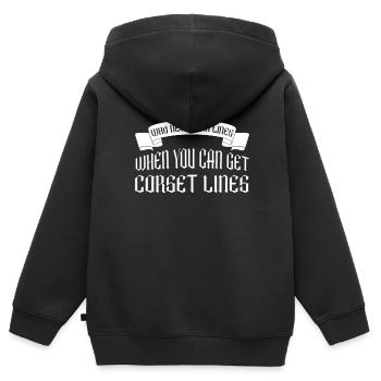 Moontan Gothic Dicton Goth Girl Grufti Emo - Sweat Premium à capuche zippé enfant bio - noir - Dos - AI Model Kid Male (0cm)