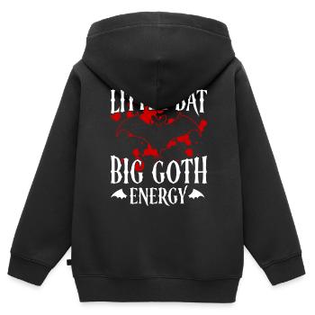 Baby Fledermaus Gothic Goth Grufti Spruch - Kinder Premium Organic Zip Hoodie - Schwarz - Hinten - AI Model Kid Male (0cm)