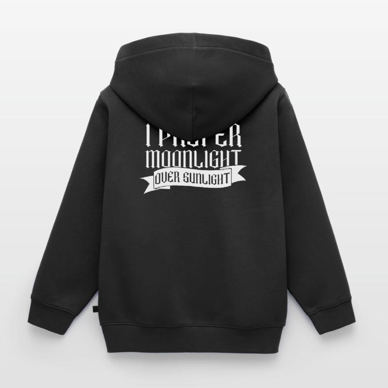 Moonlight before sunlight - Moontan Gothic Goth Kids Premium Organic Zip-up Hoodie