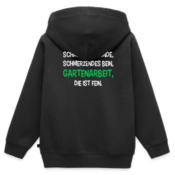 Lustiges Gärtner Gedicht Hobbygärtner Garten - Kinder Premium Organic Zip Hoodie - Schwarz - Hinten - AI Model Kid Male (0cm)