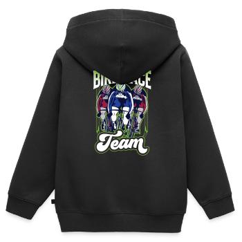 Radrennen Team Wettrennen Radrennfahrer Fahrrad - Kinder Premium Organic Zip Hoodie - Schwarz - Hinten - AI Model Kid Male (0cm)