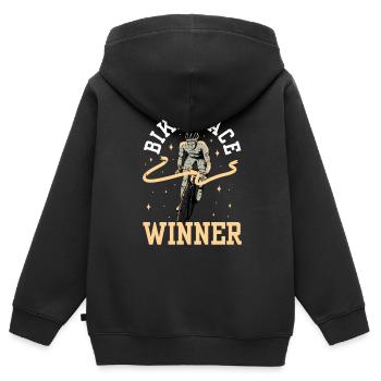 Gewinner Des Radrennens Radrennen Radrennfahrer - Kinder Premium Organic Zip Hoodie - Schwarz - Hinten - AI Model Kid Male (0cm)