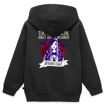 #Babybat - Baby Bat Gothic Goth Grufti Spruch - Kinder Premium Organic Zip Hoodie - Schwarz - Hinten - AI Model Kid Male (0cm)
