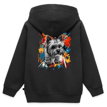 Yorkshire Terrier - Kinder Premium Organic Zip Hoodie - Schwarz - Hinten - AI Model Kid Male (0cm)