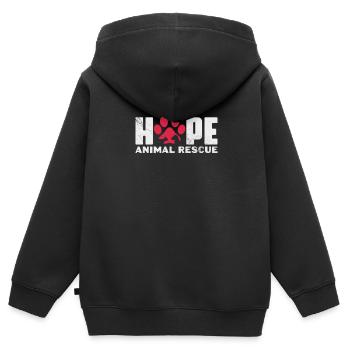 Tierrettung Tierschutz Tierfreund Geschenk - Kinder Premium Organic Zip Hoodie - Schwarz - Hinten - AI Model Kid Male (0cm)