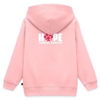 Tierrettung - Kinder Premium Organic Zip Hoodie - Rosa - Hinten - AI Model Kid Female (0cm)