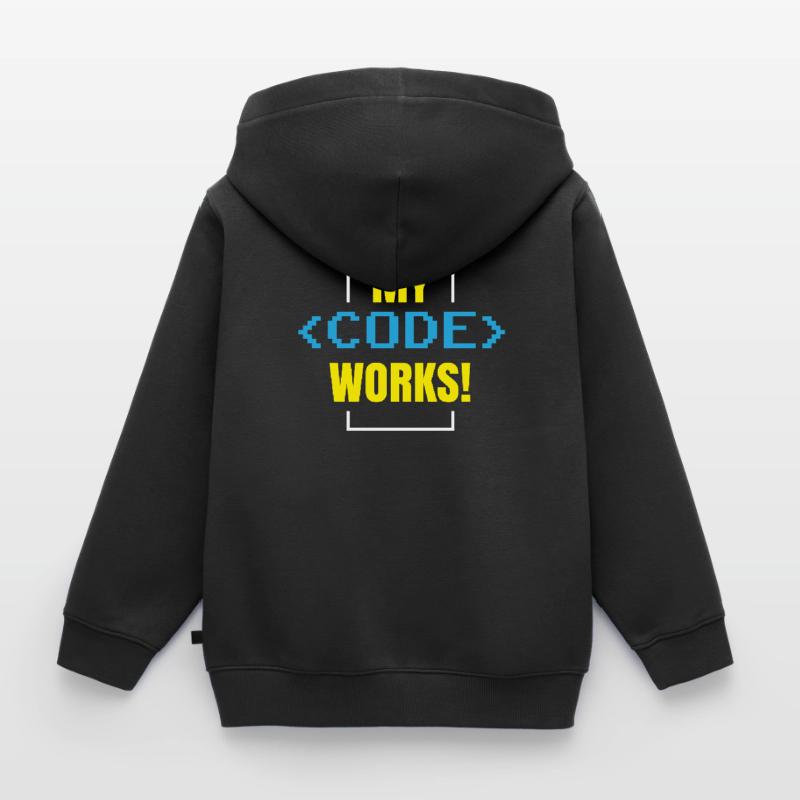 Mein Code Funktioniert Programmieren Coding Coder Kinder Premium Organic Zip Hoodie