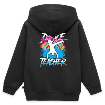 Professeur de danse Professeur de danse École de danse Cours de danse - Sweat Premium à capuche zippé enfant bio - noir - Dos - AI Model Kid Male (0cm)