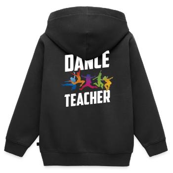 Professeur de danse Cours de danse Professeur de danse École de danse - Sweat Premium à capuche zippé enfant bio - noir - Dos - AI Model Kid Male (0cm)