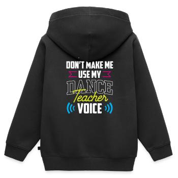 Mon professeur de danse Professeur de danse École de danse Professeur de danse - Sweat Premium à capuche zippé enfant bio - noir - Dos - AI Model Kid Male (0cm)