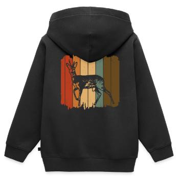 Reh - Kinder Premium Organic Zip Hoodie - Schwarz - Hinten - AI Model Kid Male (0cm)