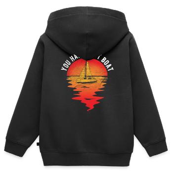 Segelboot Kapitän Spruch Zum Segeln - Kinder Premium Organic Zip Hoodie - Schwarz - Hinten - AI Model Kid Male (0cm)