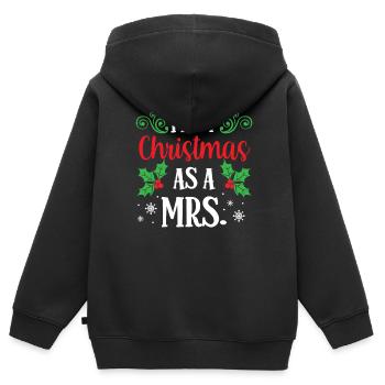 Erste Weihnachten Als Ehefrau Erstes Weihnachten - Kinder Premium Organic Zip Hoodie - Schwarz - Hinten - AI Model Kid Male (0cm)