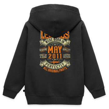 2011 Mai Geburtstag Legende - Kinder Premium Organic Zip Hoodie - Schwarz - Hinten - AI Model Kid Male (0cm)