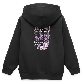 Kindergarten - Kinder Premium Organic Zip Hoodie - Schwarz - Hinten - AI Model Kid Male (0cm)