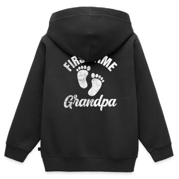 Das Erste Mal Opa Großeltern Erstes Mal Süß - Kinder Premium Organic Zip Hoodie - Schwarz - Hinten - AI Model Kid Male (0cm)