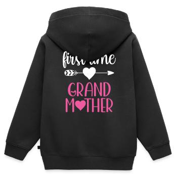 Das Erste Mal Großmutter Süß Großeltern Erstes Mal - Kinder Premium Organic Zip Hoodie - Schwarz - Hinten - AI Model Kid Male (0cm)
