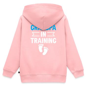Grand-père en formation pour la première fois Grands-parents mignons - Sweat Premium à capuche zippé enfant bio - rose - Dos - AI Model Kid Female (0cm)