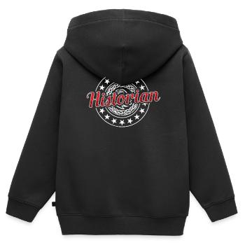 Historien Histoire Professeur d’histoire - Sweat Premium à capuche zippé enfant bio - noir - Dos - AI Model Kid Male (0cm)