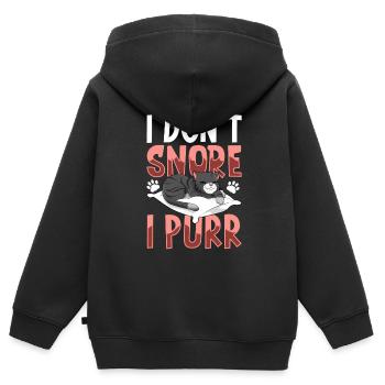 Je ne ronfle pas, je ronronne - Sweat Premium à capuche zippé enfant bio - noir - Dos - AI Model Kid Male (0cm)