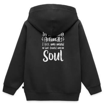Tierrettung Tierschutz Tierfreund Geschenk - Kinder Premium Organic Zip Hoodie - Schwarz - Hinten - AI Model Kid Male (0cm)