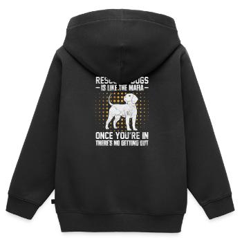 Tierrettung Tierschutz Tierfreund Geschenk - Kinder Premium Organic Zip Hoodie - Schwarz - Hinten - AI Model Kid Male (0cm)