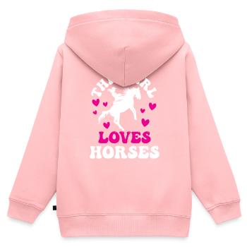 Dieses Mädchen Liebt Pferde Reiten Reiter Pferd - Kinder Premium Organic Zip Hoodie - Rosa - Hinten - AI Model Kid Female (0cm)