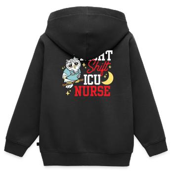 Nachtschicht Intensivkrankenschwester Intensiv - Kinder Premium Organic Zip Hoodie - Schwarz - Hinten - AI Model Kid Male (0cm)