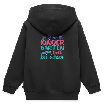 École maternelle - Sweat Premium à capuche zippé enfant bio - noir - Dos - AI Model Kid Male (0cm)