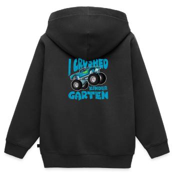 École maternelle - Sweat Premium à capuche zippé enfant bio - noir - Dos - AI Model Kid Male (0cm)