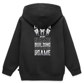 Technicien dentaire est mon nom - Technicien dentaire - Sweat Premium à capuche zippé enfant bio - noir - Dos - AI Model Kid Male (0cm)