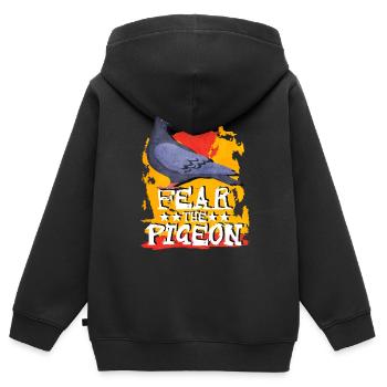 Colombe - Sweat Premium à capuche zippé enfant bio - noir - Dos - AI Model Kid Male (0cm)